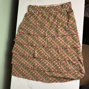Matilda Jane You & Me Carol Anne Plaid Tiered Skirt Small A1030